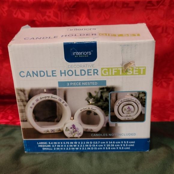 BNIB Candle Holder 3 Piece Nested Interiors Decorative Set - Picture 9 of 12